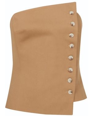NAZLI CEREN Neutrals Odyle Cotton Bustier - Brown