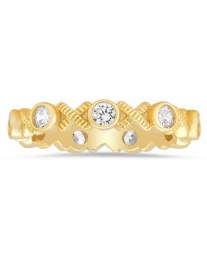 Kylie Harper Diamond-Cut Xo Eternity Band Ring - Metallic