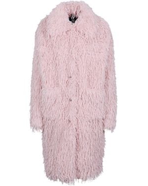 Freaky Nation Feather Fake Fur Coat Frosted Rose - Pink