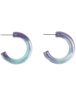 Saachi Ombre Shimmer Hoop Clear Earrings - Blue