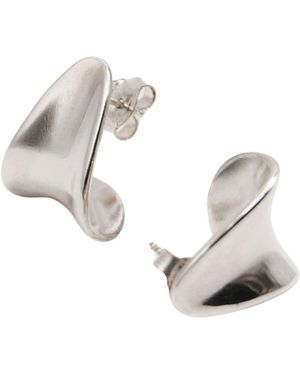 Daria Pacelli Jewelry Petalun Sculptural Sterling Earrings - Metallic