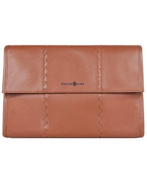 Orange Cube Mosaic Messenger Bag - Brown