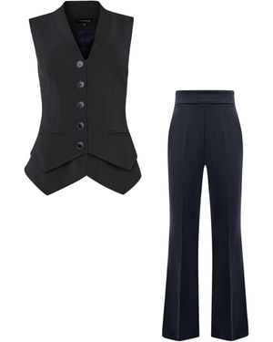 Tia Dorraine Fitted Waistcoat & Trousers Set - Black