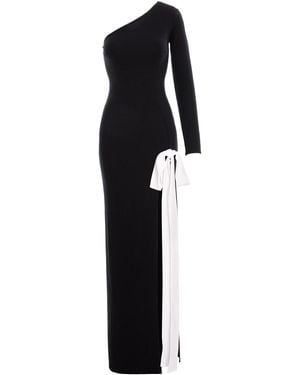 ROSERRY Rayon Maxi Dress With Bow Detail - Black