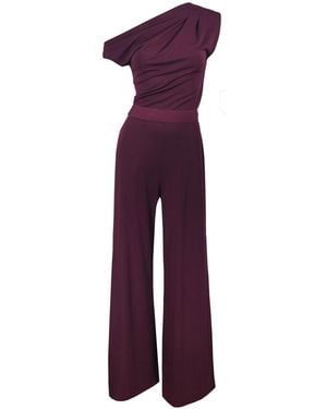 Me & Thee Only You Burgundy Drop Shoulder Jumpsuit - Purple