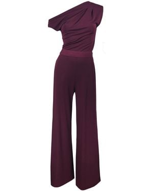 Me & Thee Only You Burgundy Drop Shoulder Jumpsuit - Purple