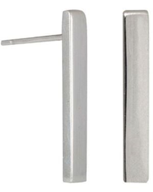 Edge Only Bar Earrings Sterling - White