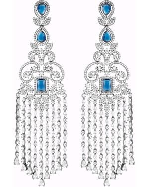 Meraki by Rashmi Bajaj Antoine De Boucles Cubic Zirconia Earrings - Blue