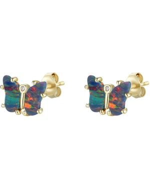 KAMARIA Opal Butterfly Stud Earrings - Blue