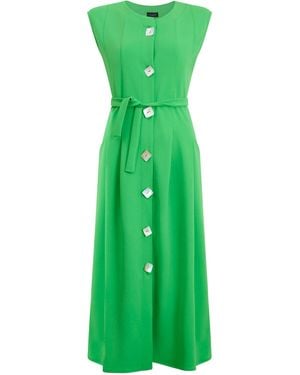 James Lakeland Buttoned Pocket Sleeveless Midi Dress - Green