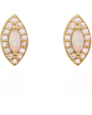 Luna Charles Eloise Opal Stud Earrings - Metallic