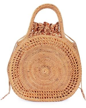 Jelavu Sydney Raffia Satchel Bag - Brown