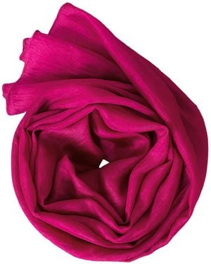 Silk and Bears Handwoven Mulberry Silk Scarf – Deep Fuchsia – Lightweight & Sheer - Pink