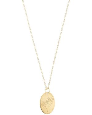 Becket + Quill Flower Charm Necklace- Daisy - Metallic