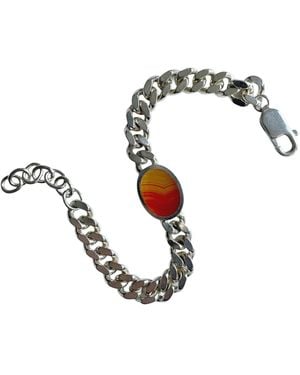 Fi Collection Sterling Carnelian Bracelet - Metallic