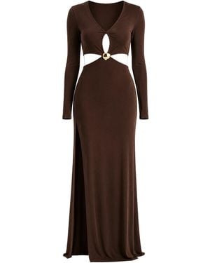 Maison De Gala Celeste Mocha Maxi Dress - Brown