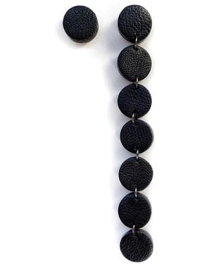 WAIWAI Single Dangle Leather Earring - Black