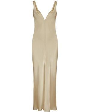 The Summer Edit Alice Silk Slip Dress - Natural