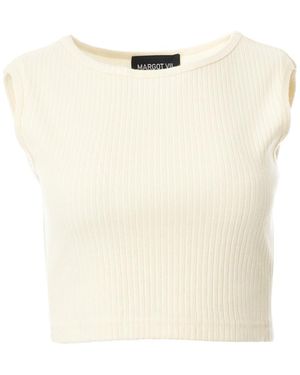 MARGOT VII V Nude Top - White