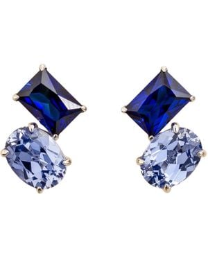 Juvetti Buchon Earrings Set With Sapphire - Blue