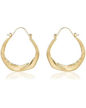 Rare Matters Jewelry Curved Hoop Embrace Earrings - Metallic