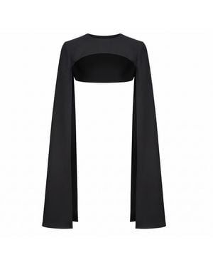 Nomi Fame Hera Long-Sleeved Cape Overlay - Black