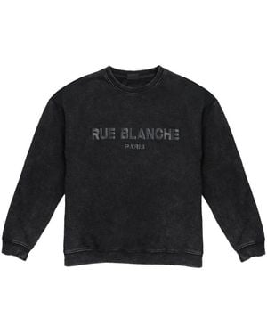 Rave on Trend Denim Wash Crew - Black