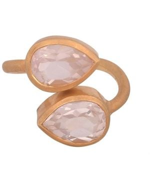 Opium Jewels Teardrop Cocktail Ring - Pink