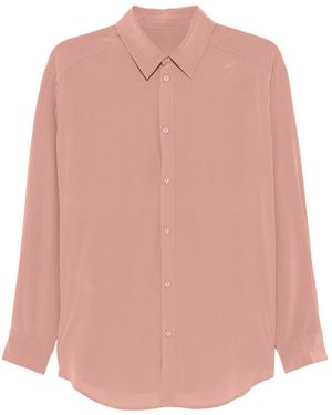 Framboise Neutrals Krissy Mocha Mousse Silk Shirt - Pink