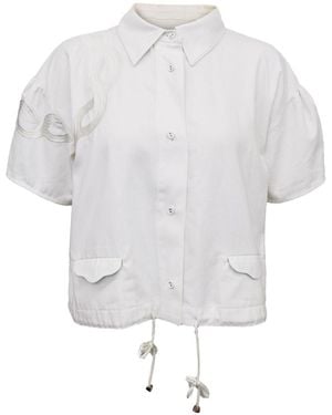 Shinaraa Short Embroidered Shirt Jacket - White