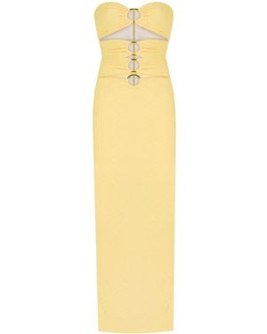 No'design Crown Strapless Fish Shape Dress - Yellow