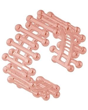 Spero London Multiple Bar Bead Design Sterling Ring - Pink