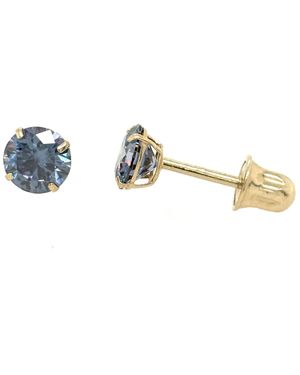 VicStoneNYC Fine Jewelry Moissanite Solid Stud Earrings Wth Screw Back - Metallic