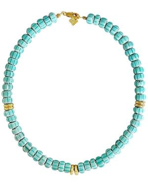 Firera Atelier African Glass Bead Necklace - Blue