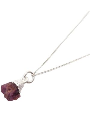 Harfi Raw Ruby Sterling July Birthstone Necklace - Metallic