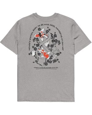 Anchor and Crew Heather Koi Fish Another Good Day Organic Cotton T-Shirt - Gray