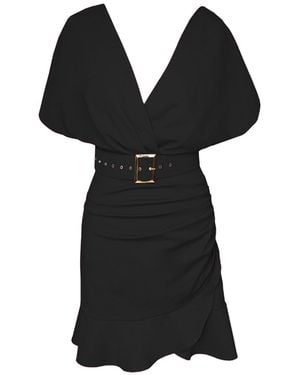 ALINA CERNĂTESCU Esma Mini Ruffle Cocktail Lyocell Dress - Black