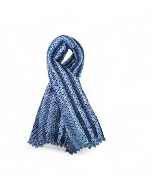 Springmoonatelier Luxury Handmade Knitted Soft Winter Shawl – Minimalist Elegance, Warm And Timeless Style - Blue