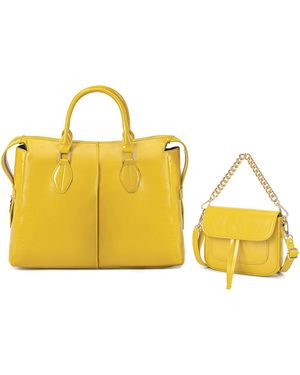 Mkf Collection - J'omor Yareli Tote Bag With Mini Bag- 2-Piece Set - Yellow