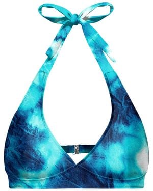 Aloha From Deer Tie Dye Halter Neck Bikini Top - Blue