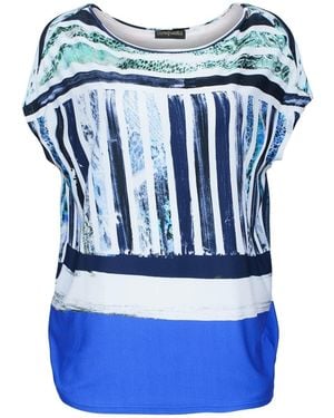Conquista Printed Egg-Shaped Jersey Top – Soft Viscose Blend - Blue