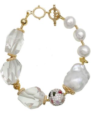 Farra Quartz With Baroque Pearls Bracelet - Metallic