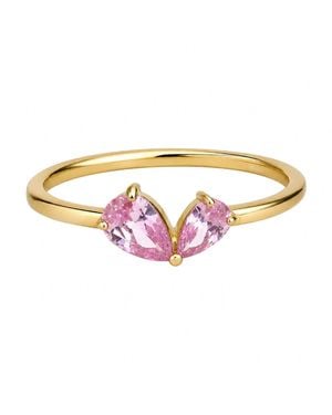 Belinda Jewelz Tourmaline Heart Toi Et Moi Birthstone Ring - Pink