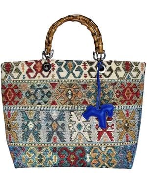 Ruj Heritage Picnic Bag Jacquard - Blue