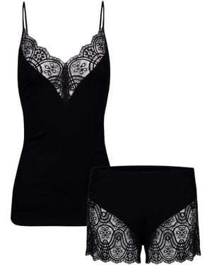 Oh!Zuza Lace Trim Pyjama Set - Black
