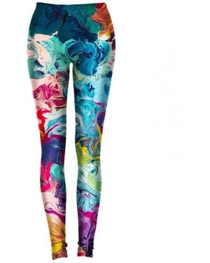 Aloha From Deer Paintjob Leggings - Blue