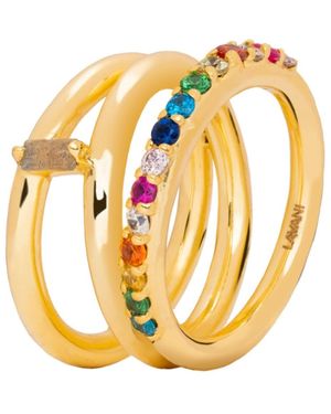 Lavani Jewels Goldplated Multicoloured Idol Ring - Metallic