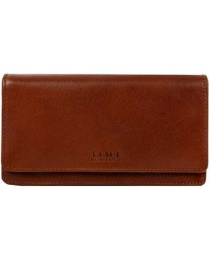 Time Resistance Leather Continental Wallet - Brown
