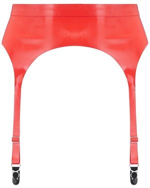 Elissa Poppy Latex Suspender - Red