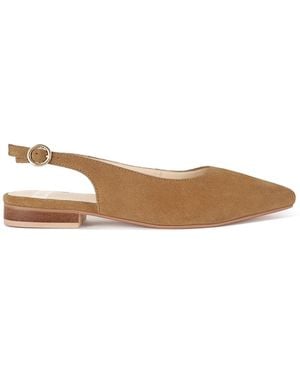 Rag & Co Hocane Real Suede Leather Slingback Sandals - Natural